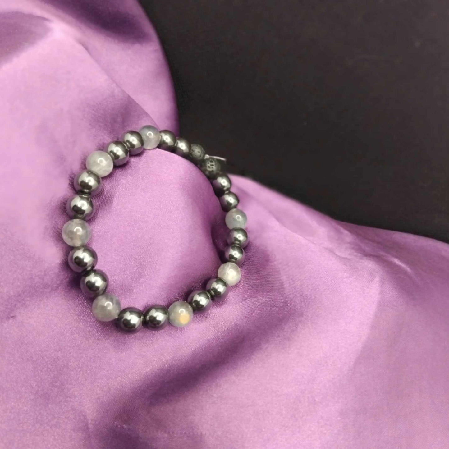 Bracelet Hématite & Labradorite & Pierre de lave