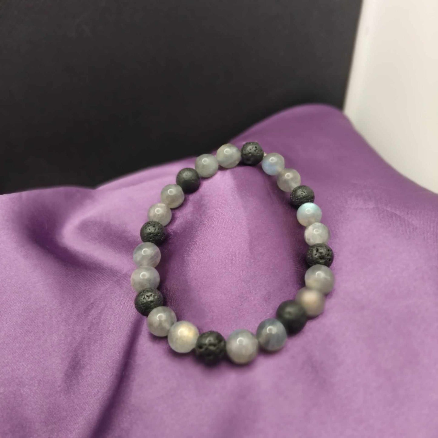 Bracelet Labradorite & Pierre de lave