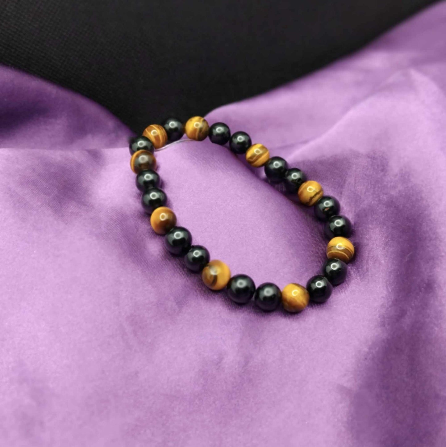 Bracelet Oeil de Tigre & Tourmaline noire