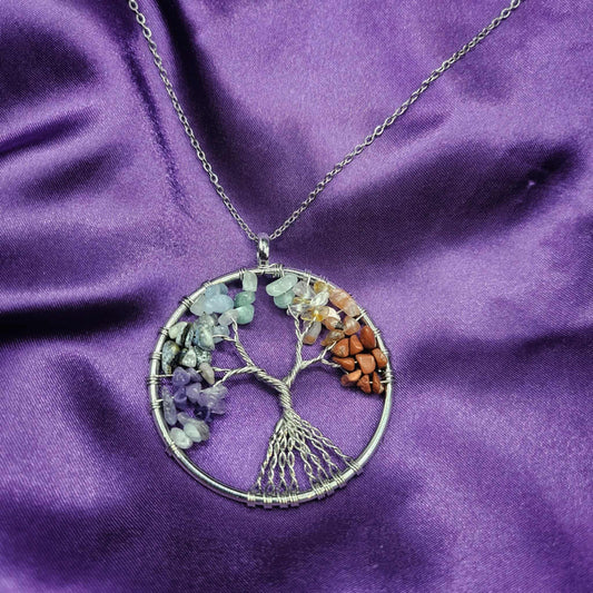 Pendentif Arbre de vie 7 chakras